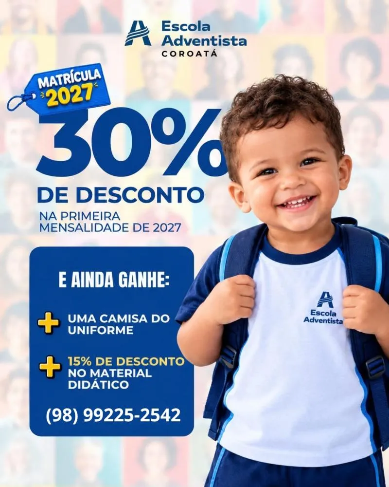 Escola Adventista de Coroatá oferece condições especiais para matrículas 2027